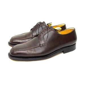 Vintage Italian Brook Brothers Derby Shoes Pebble Grain Leather